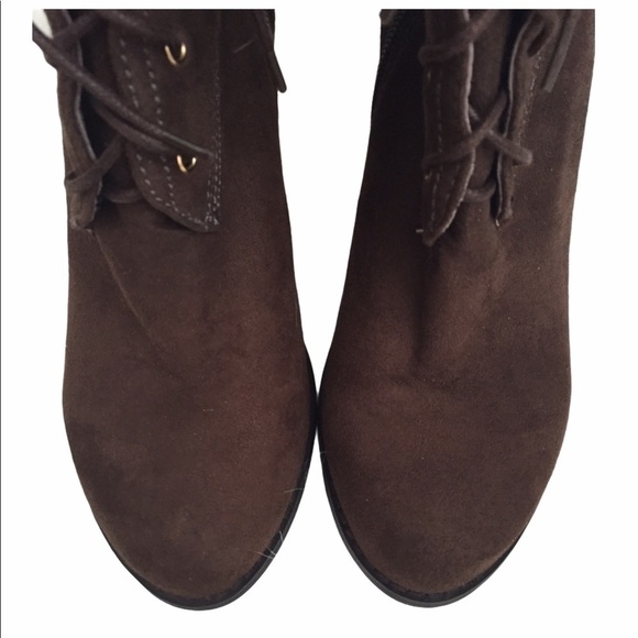 Emanuelle Vee Fur Cuff Ankle Lace up Heeled Boots - Picture 4 of 7